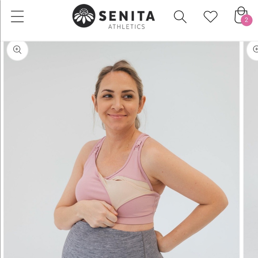 Senita Nursing Breastfeeding Sports Bra Go With The Flow XXL Blush